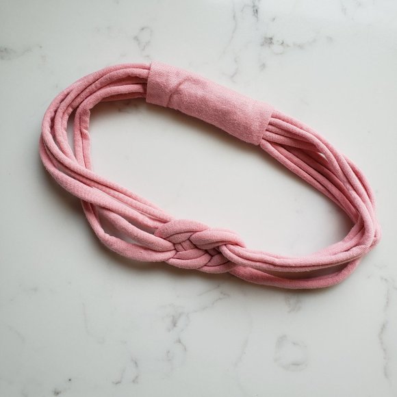 Womens Sailor Knot Headband in Coral Peach Light Pink - Adult Upcycled Hairband - Picture 8 of 10